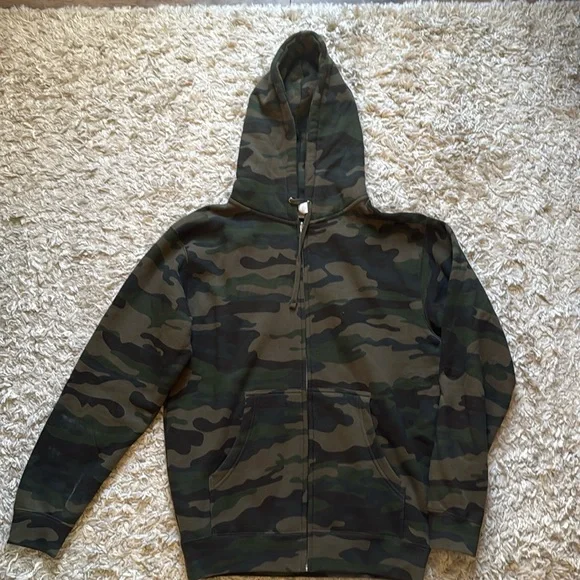 Unisex Camo Full Zip Hoodie - Picture 1 of 2